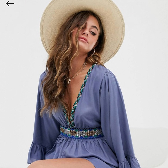 🌟ASOS Design Flare sleeve romper embroidered🌟 - Picture 2 of 9